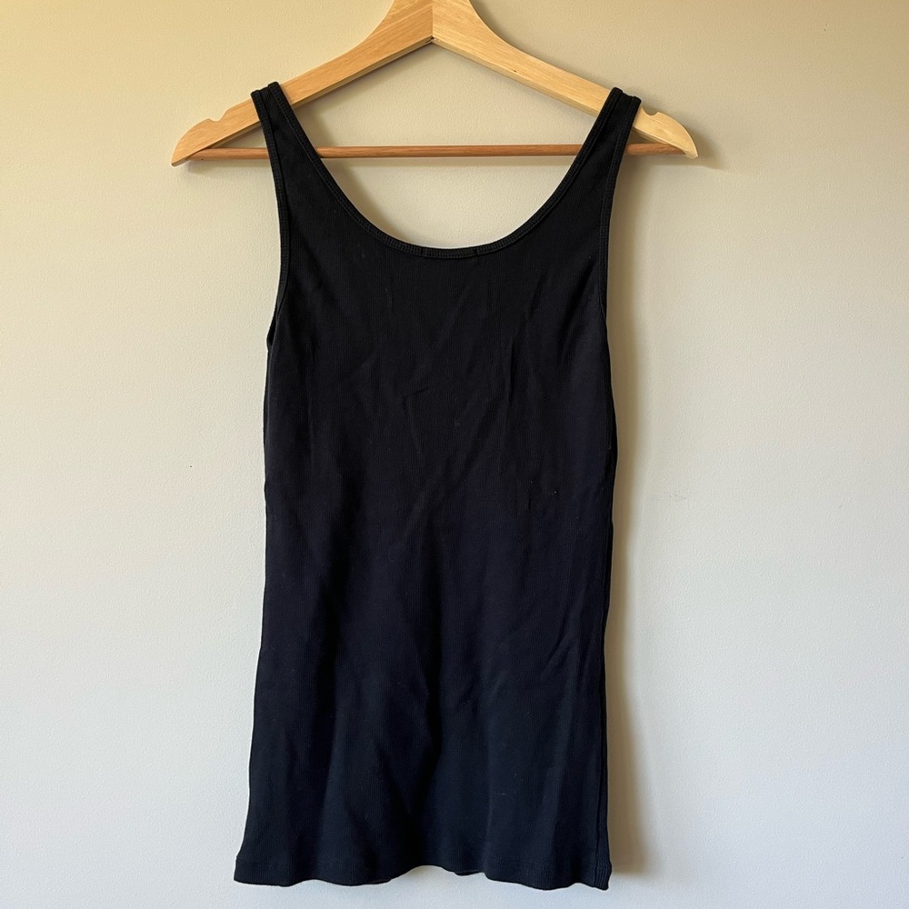 James Perse Black Rib Tank Top - Picture 3 of 3